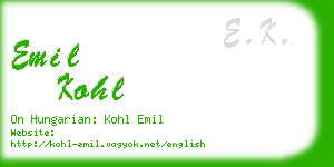 emil kohl business card